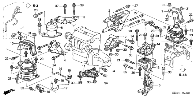 Mounting Engine Right (50820-SEA-E01) - 7