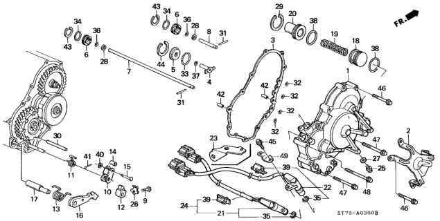 Gasket, transmission side cover (21812-P24-J01) - 3