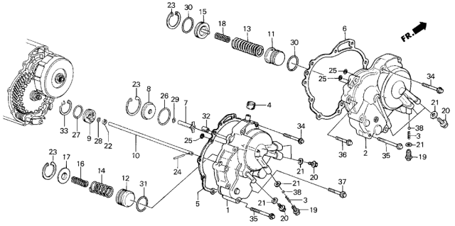 Gasket, transmission side cover (21812-PL4-S01) - 3