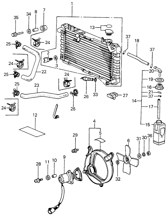 Двигун вентилятора охолодження двигуна (19030-PA0-014) - 2