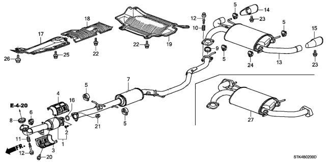 Болт гнучкого з'єднання вихлопної системи (18231-SNA-A00) - 4