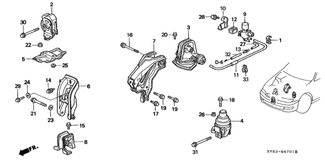 Mounting Engine Right (50820-SV4-J01) - 7