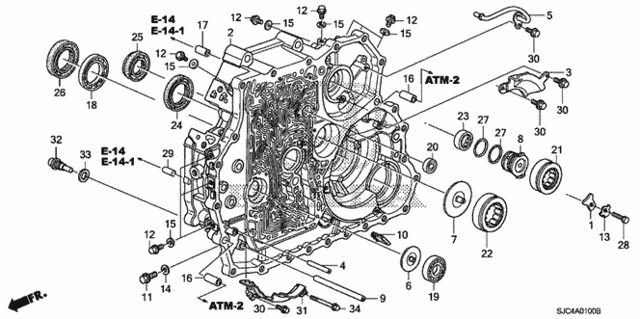 Картер гідротрансформатора (21110-RJF-305) - 2