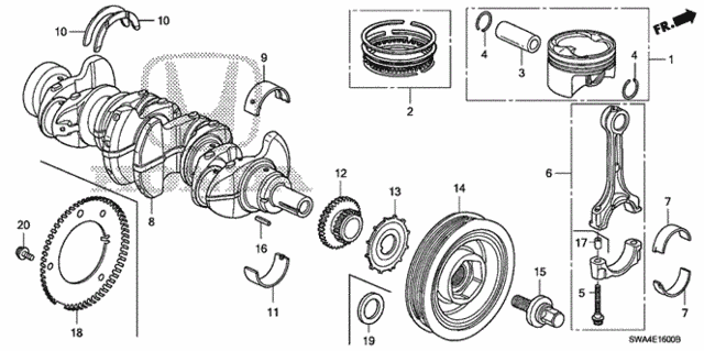 Ring Set, Piston (Over Size) (0.25) (13021-RZA-004) - 2