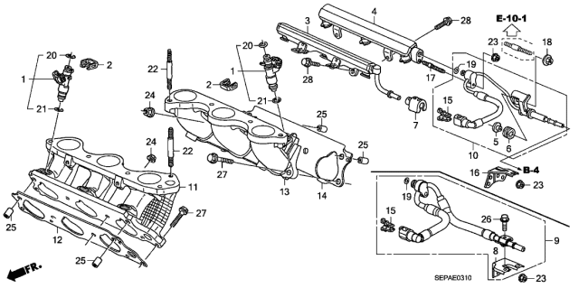 PIPE COMP,FR FUEL (16610-RKB-003) - 3