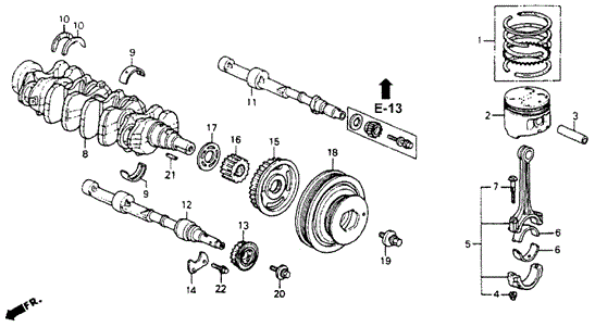 RING SET,PISTON ( (13011-PT0-B04) - 2