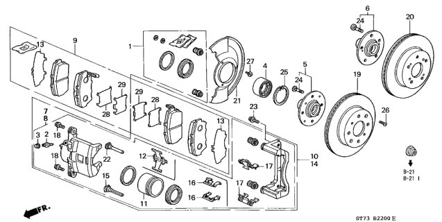 SET,PAD FR(17CL-1 (45022-ST7-406) - 2